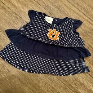 Auburn Tigers Baby Girl Polka Dot Ruffle Top 12M Two Feet Ahead